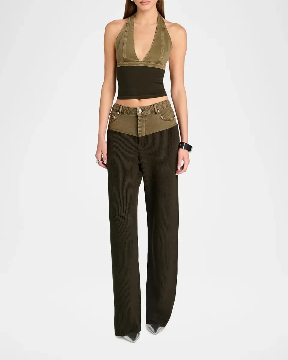 SEROYA Chani Ribbed Straight-Leg Pants | Thumbnail 2 SEROYA Chani Ribbed Straight-Leg Pants | Thumbnail 2