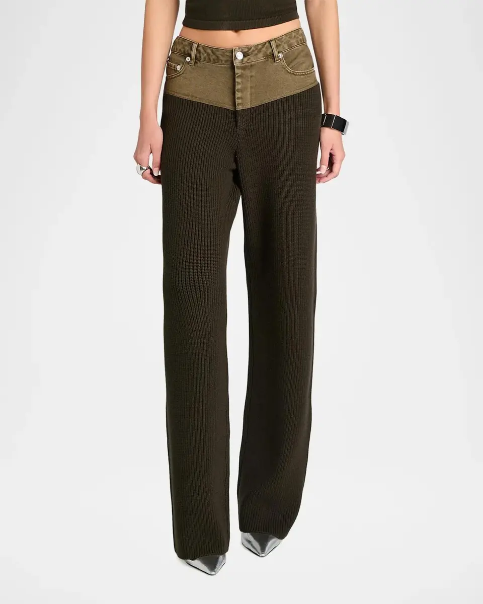 SEROYA Chani Ribbed Straight-Leg Pants | Thumbnail 4 SEROYA Chani Ribbed Straight-Leg Pants | Thumbnail 4