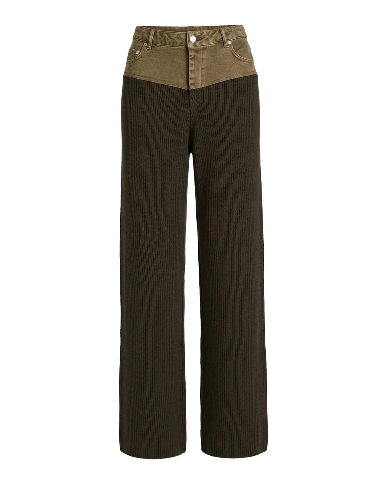 SEROYA Chani Ribbed Straight-Leg Pants