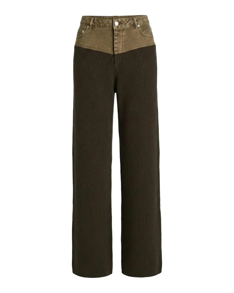 SEROYA Chani Ribbed Straight-Leg Pants