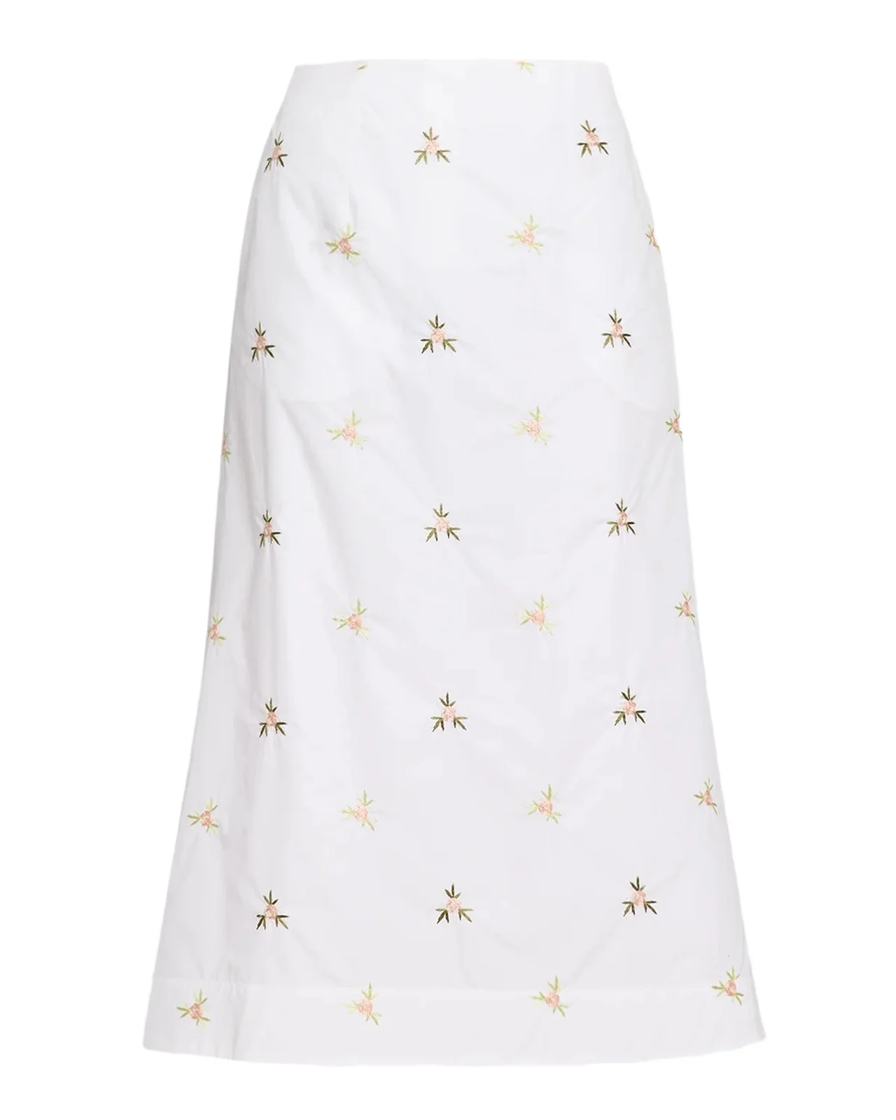 Ripple Rose Embroidered A-Line Midi Skirt Ripple Rose Embroidered A-Line Midi Skirt