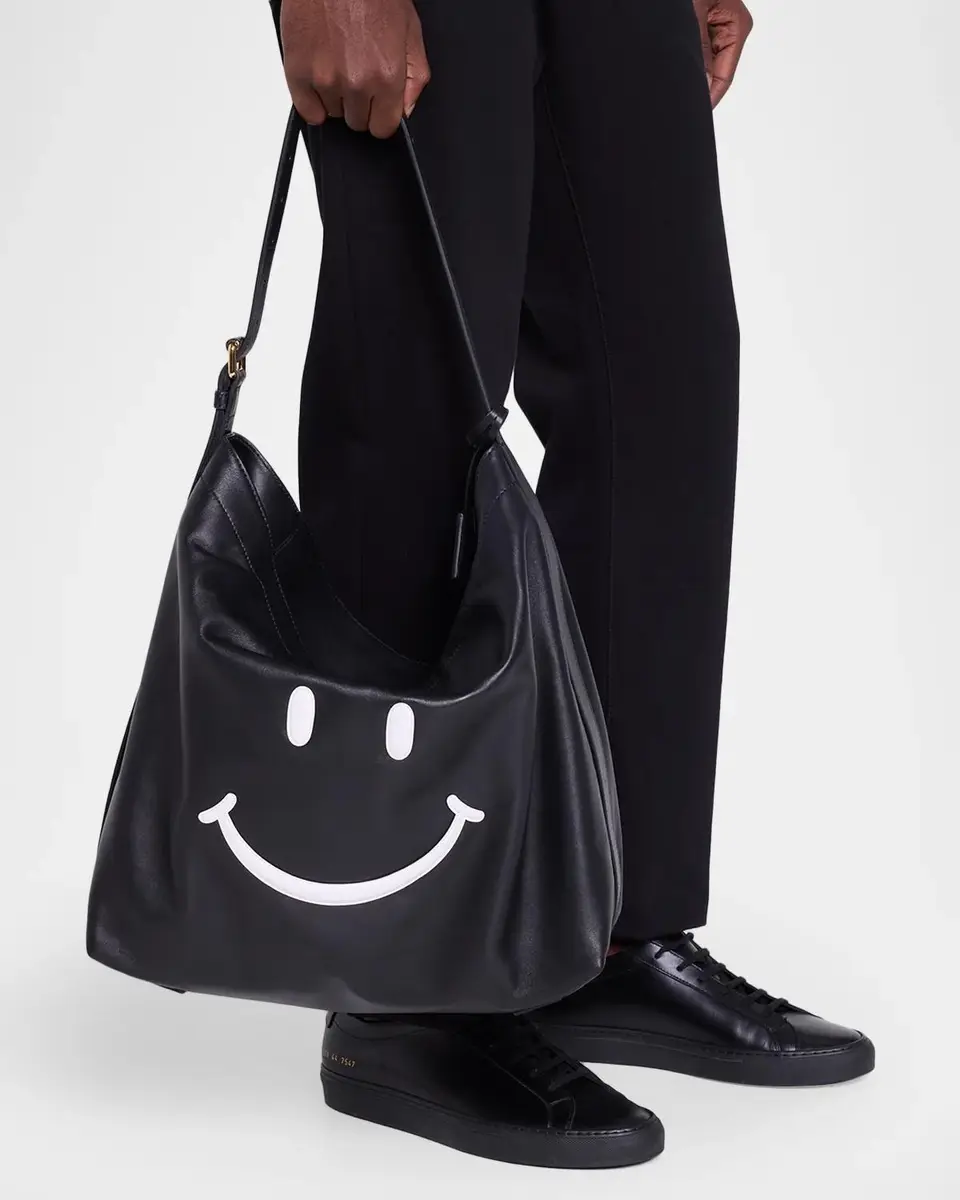 MOSCHINO Men's Smiley Leather Shoulder Bag | Thumbnail 2 MOSCHINO Men's Smiley Leather Shoulder Bag | Thumbnail 2