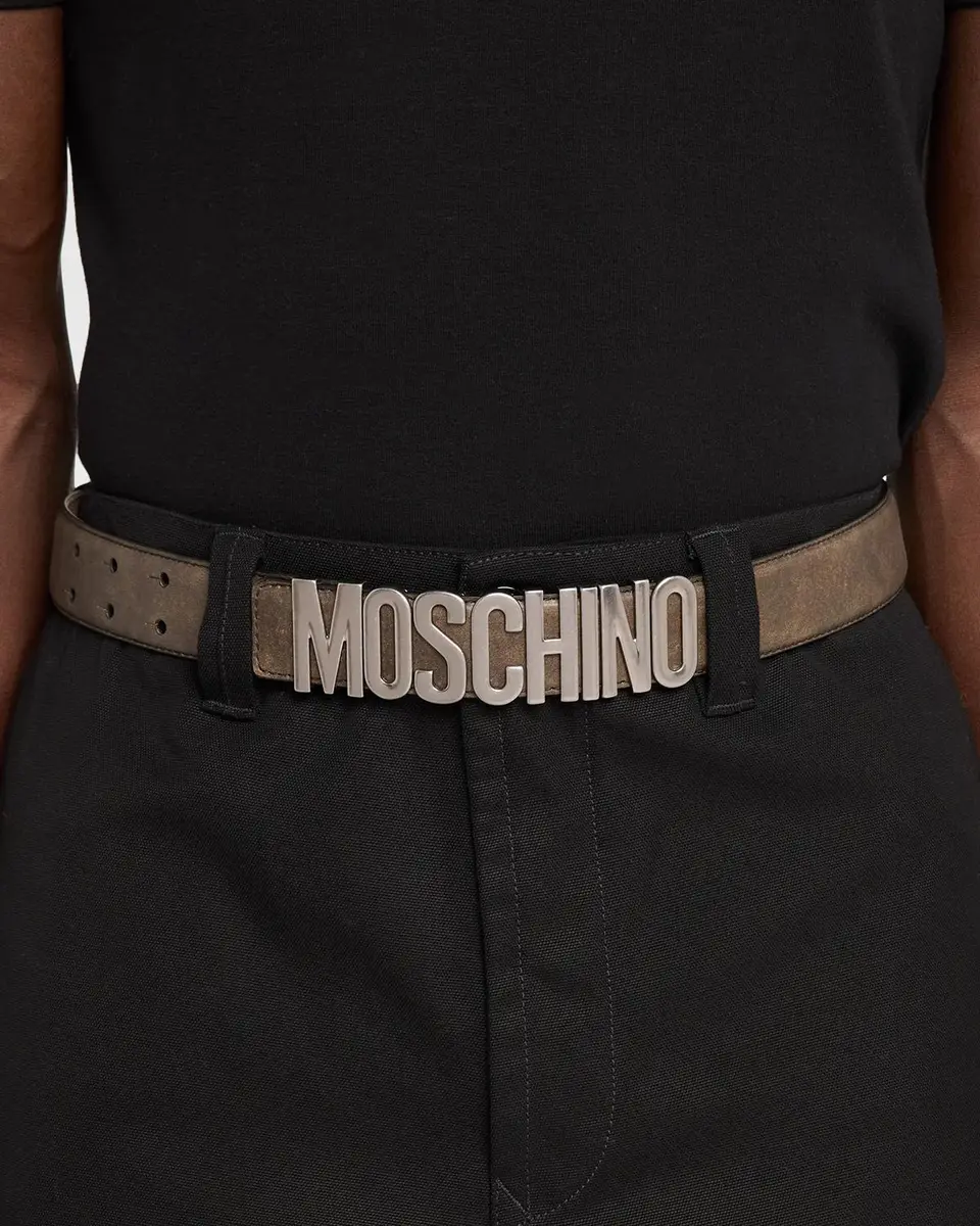 MOSCHINO Men's Logo-Hardware Leather Belt | Thumbnail 2 MOSCHINO Men's Logo-Hardware Leather Belt | Thumbnail 2