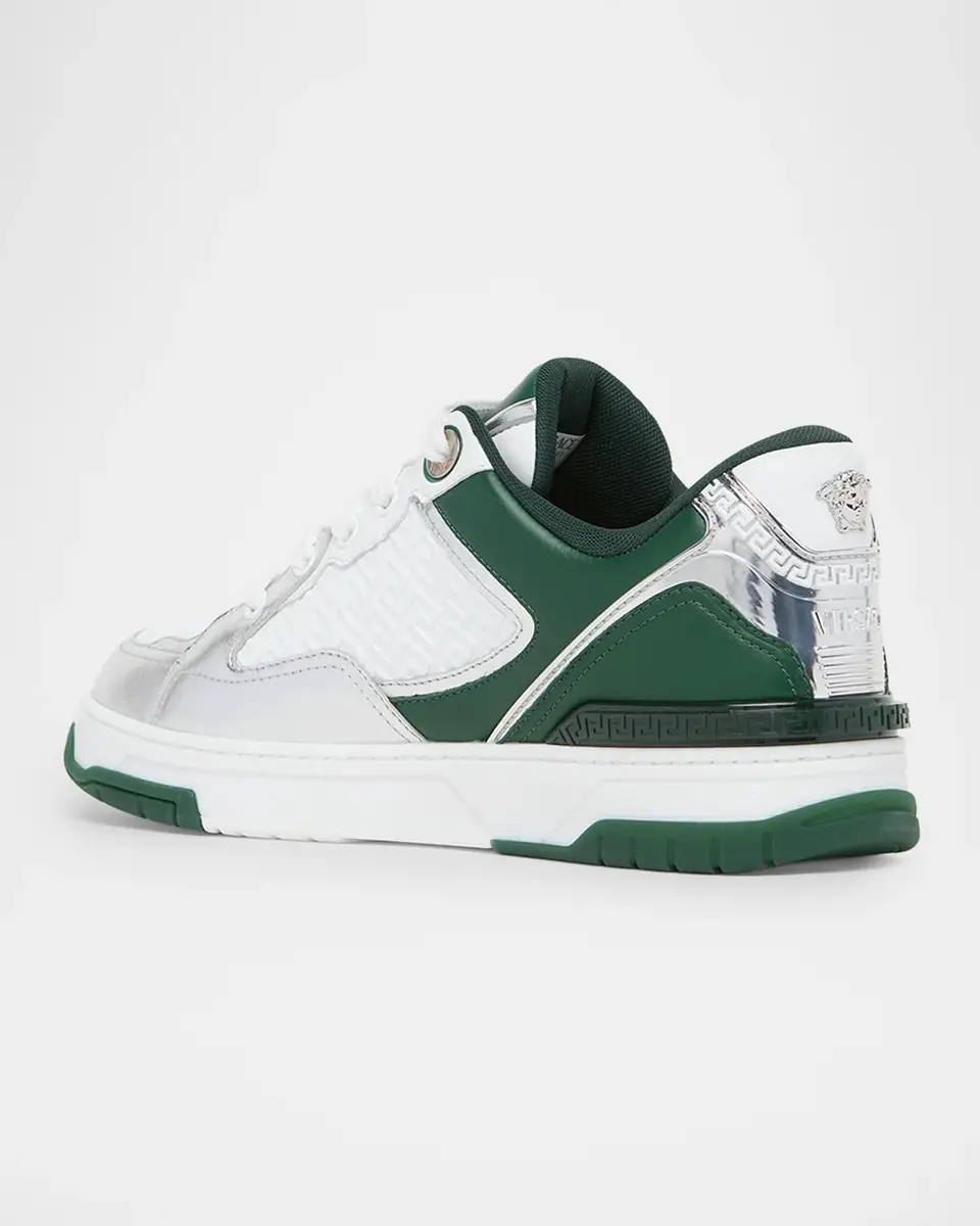 Versace Men's Biggie Basket Metallic Nappa Sneakers | Thumbnail 4 Versace Men's Biggie Basket Metallic Nappa Sneakers | Thumbnail 4