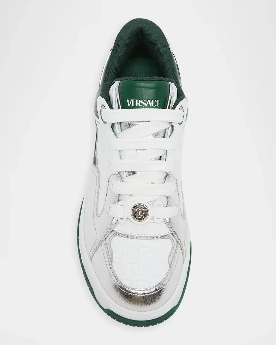 Versace Men's Biggie Basket Metallic Nappa Sneakers | Thumbnail 6 Versace Men's Biggie Basket Metallic Nappa Sneakers | Thumbnail 6