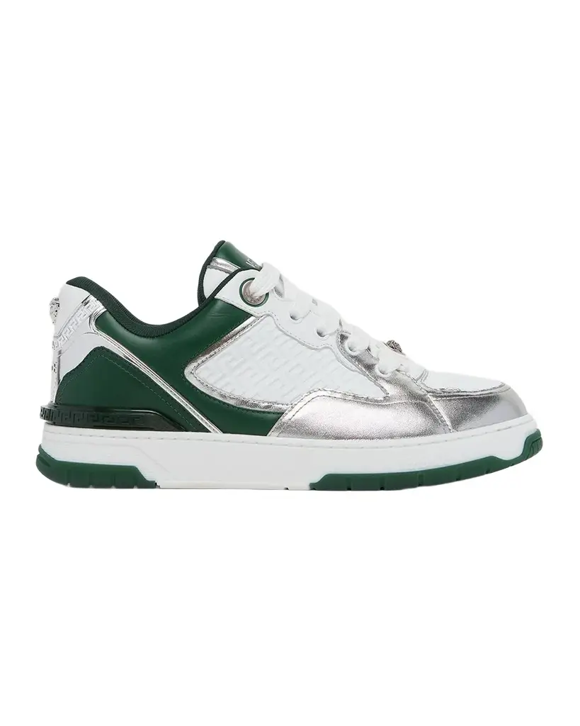 Versace Men's Biggie Basket Metallic Nappa Sneakers