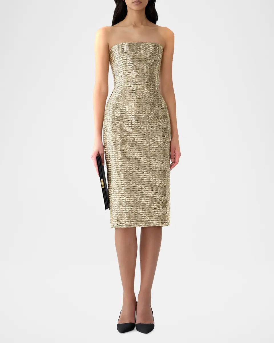Carolina Herrera Strapless Embellished Midi Dress | Thumbnail 2 Carolina Herrera Strapless Embellished Midi Dress | Thumbnail 2