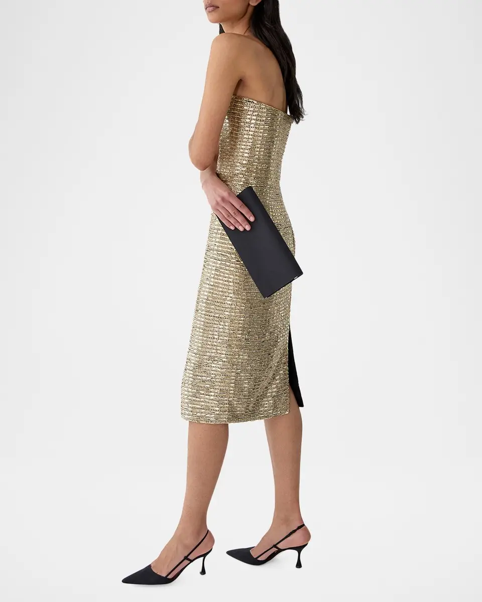 Carolina Herrera Strapless Embellished Midi Dress | Thumbnail 4 Carolina Herrera Strapless Embellished Midi Dress | Thumbnail 4