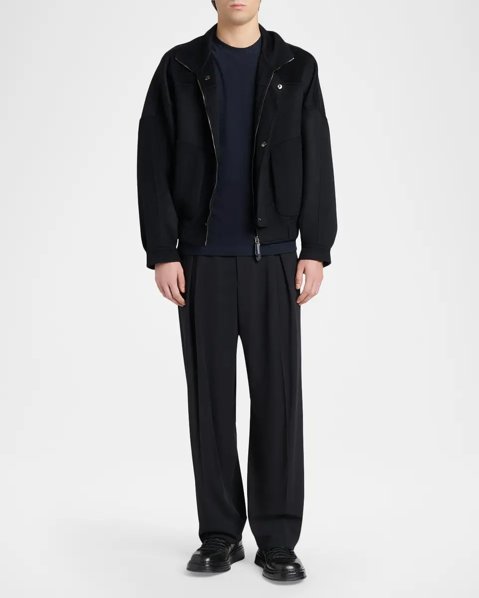 Giorgio Armani Men's Cashmere-Blend Bomber Jacket | Thumbnail 2 Giorgio Armani Men's Cashmere-Blend Bomber Jacket | Thumbnail 2