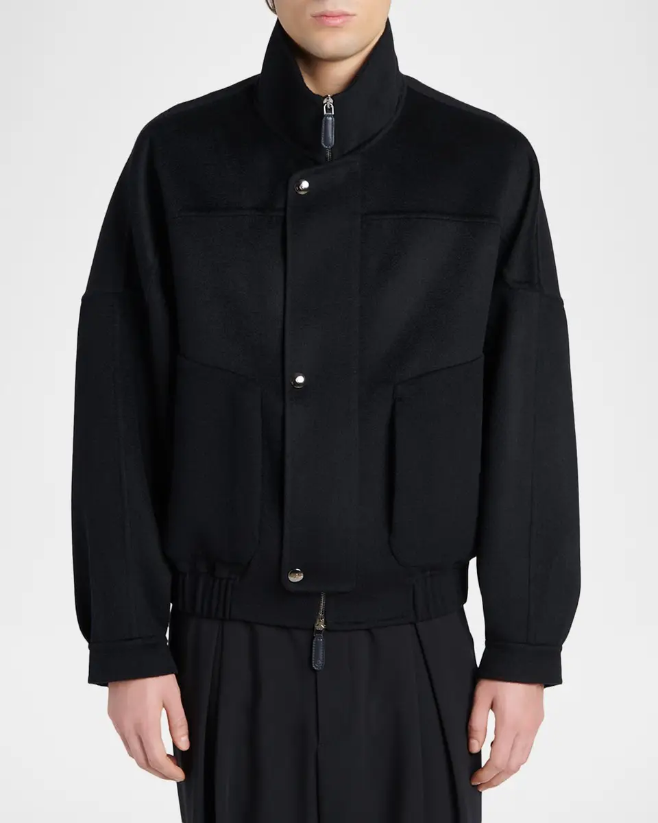 Giorgio Armani Men's Cashmere-Blend Bomber Jacket | Thumbnail 4 Giorgio Armani Men's Cashmere-Blend Bomber Jacket | Thumbnail 4