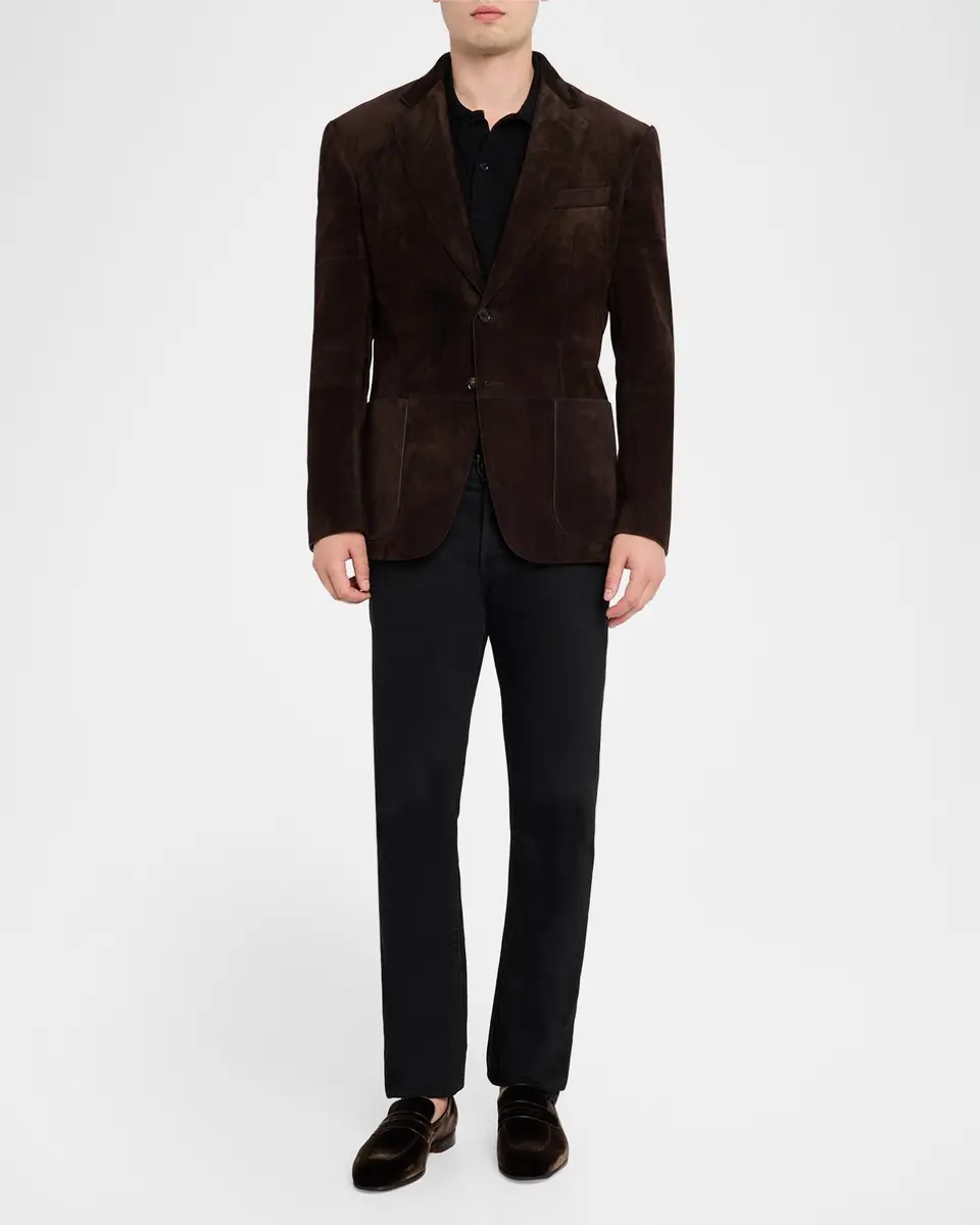 Tom Ford Men's Velvet Apron-Toe Penny Loafers | Thumbnail 3 Tom Ford Men's Velvet Apron-Toe Penny Loafers | Thumbnail 3