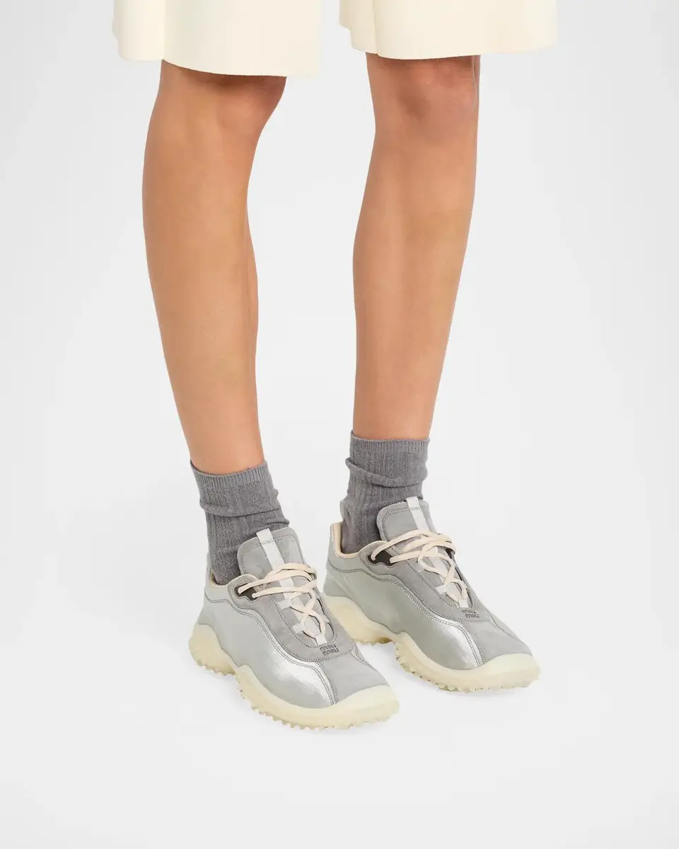 Miu Miu Bubble Metallic Leather Sneakers | Thumbnail 2 Miu Miu Bubble Metallic Leather Sneakers | Thumbnail 2
