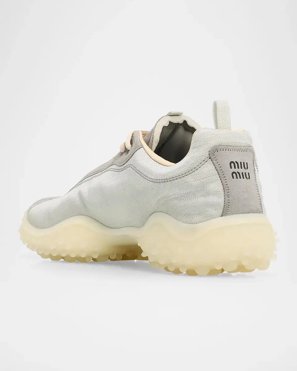 Miu Miu Bubble Metallic Leather Sneakers | Thumbnail 4 Miu Miu Bubble Metallic Leather Sneakers | Thumbnail 4