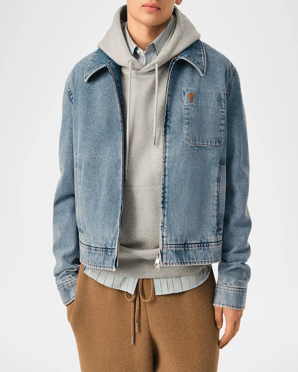 AMI PARIS Men's Ami De Coeur Zipped Jacket | Thumbnail 4