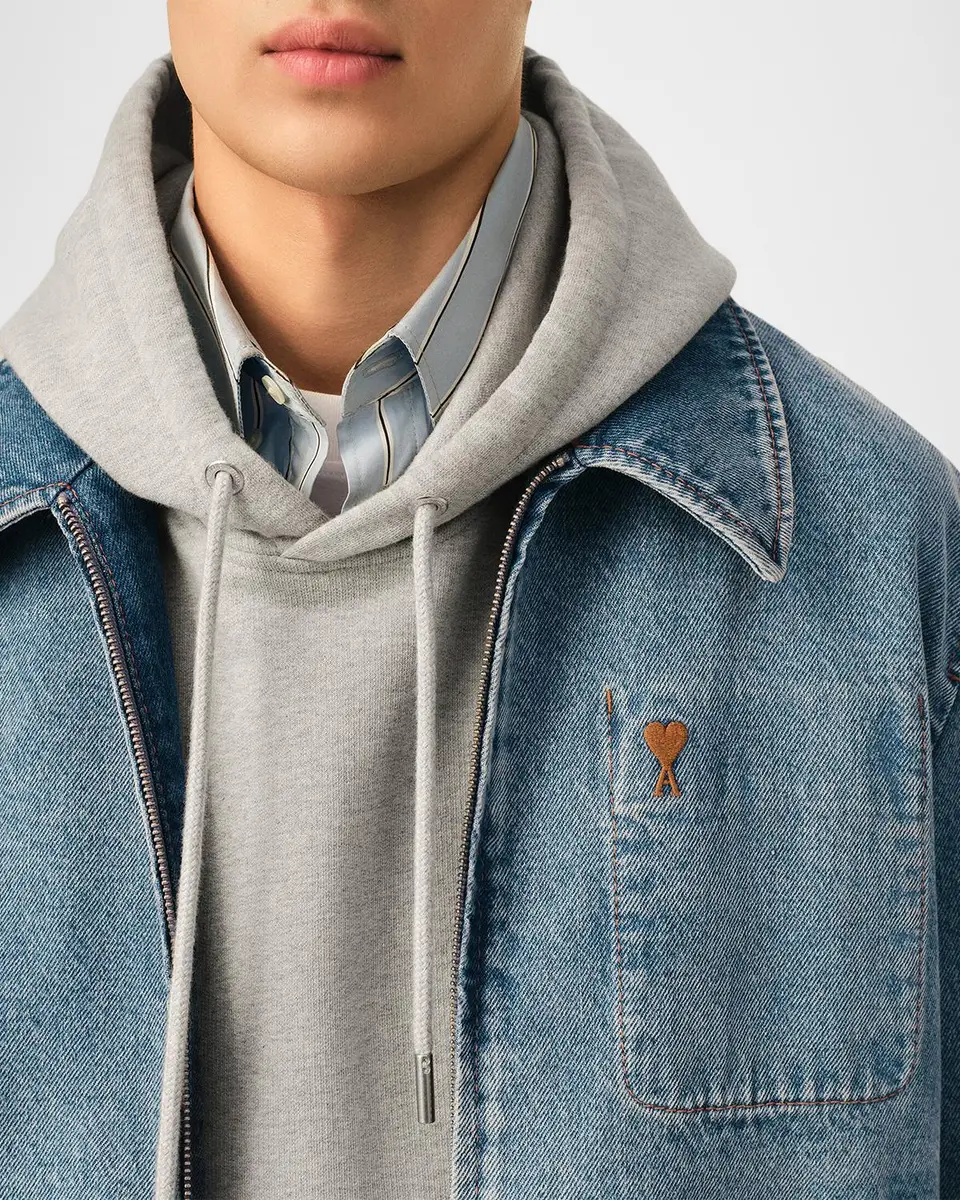 AMI PARIS Men's Ami De Coeur Zipped Jacket | Thumbnail 5