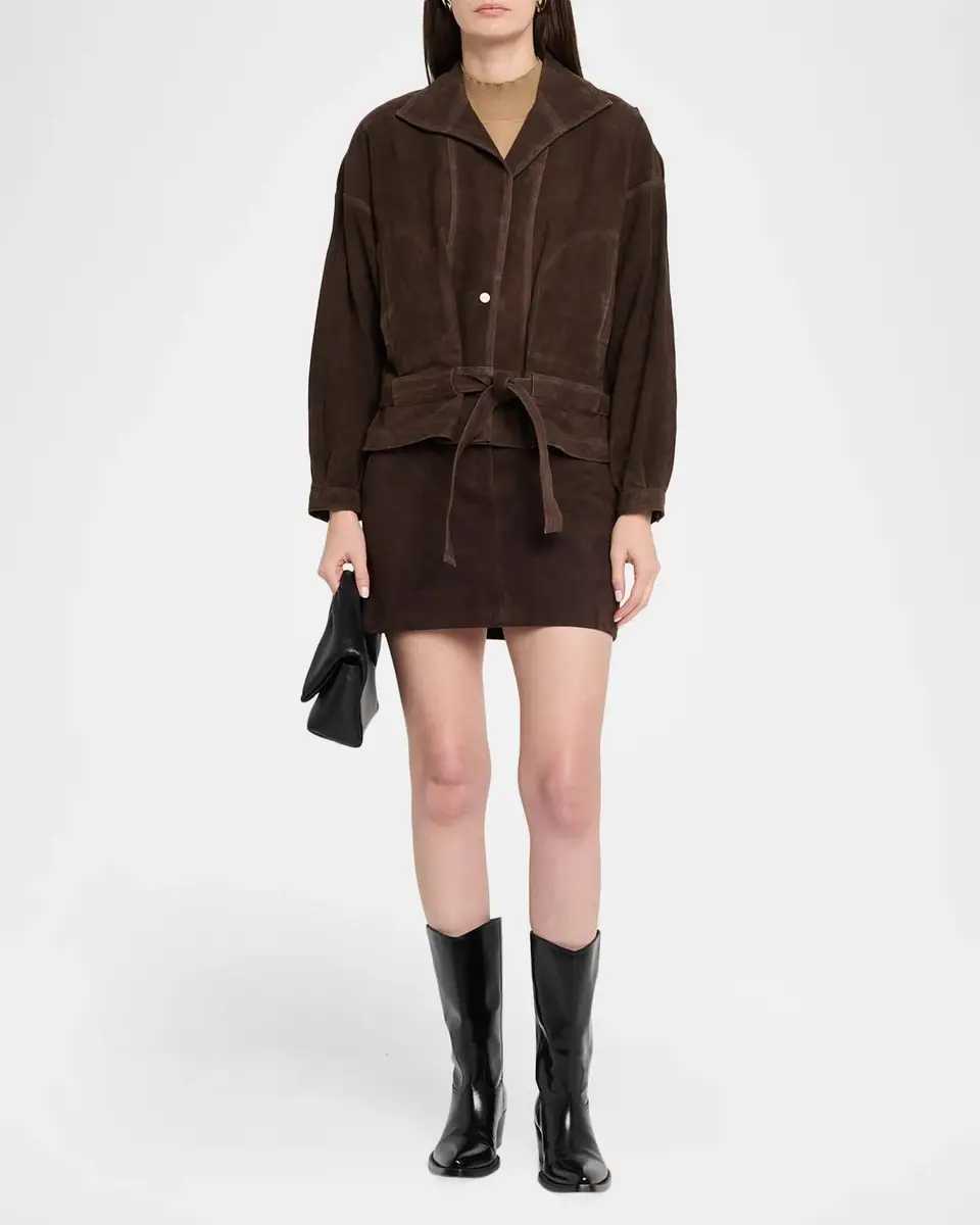 RE/DONE Debbie Belted Suede Jacket | Thumbnail 2 RE/DONE Debbie Belted Suede Jacket | Thumbnail 2