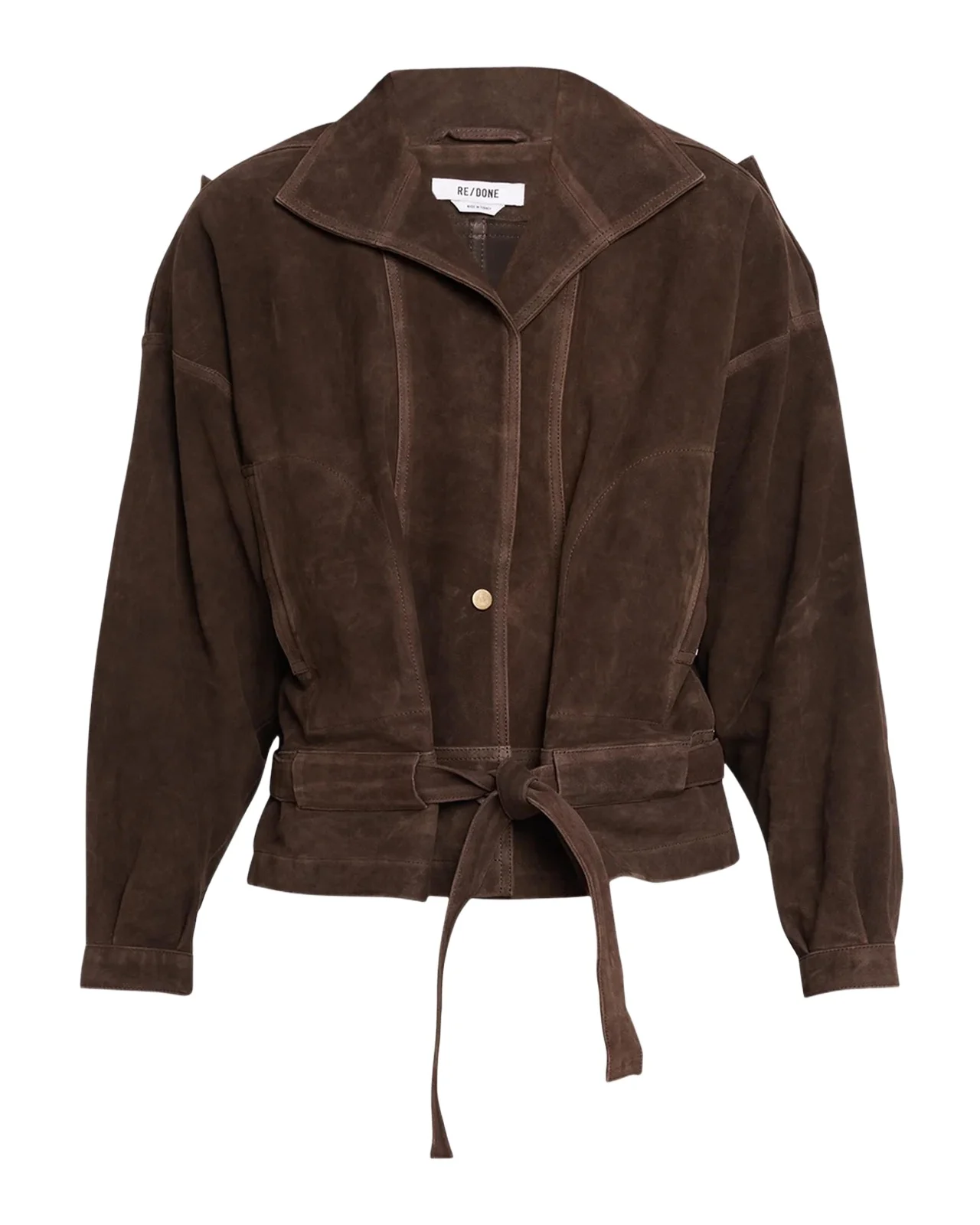 RE/DONE Debbie Belted Suede Jacket