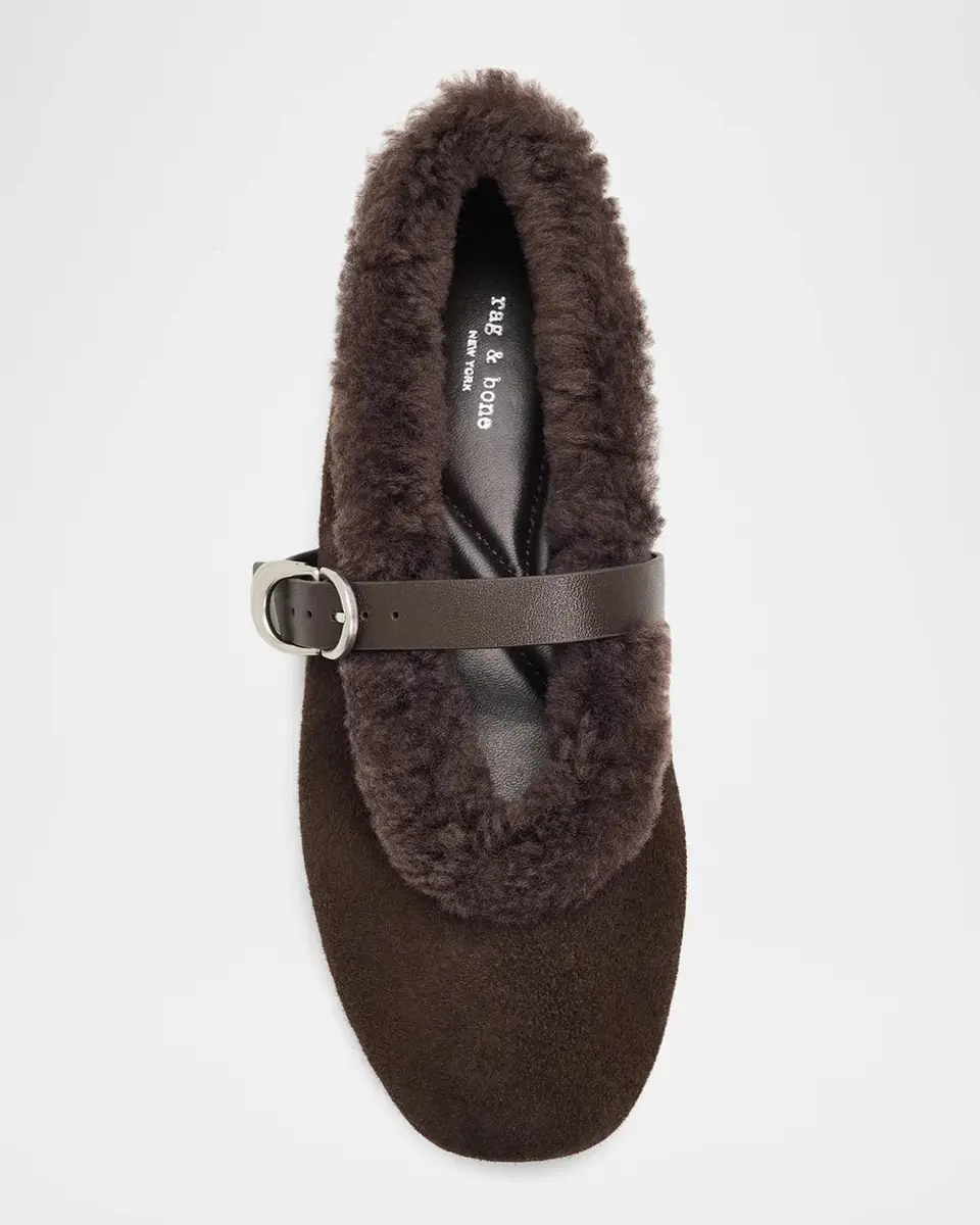 rag & bone Spire Shearling-Lined Suede Mary Jane Ballerina Flats | Thumbnail 4 rag & bone Spire Shearling-Lined Suede Mary Jane Ballerina Flats | Thumbnail 4