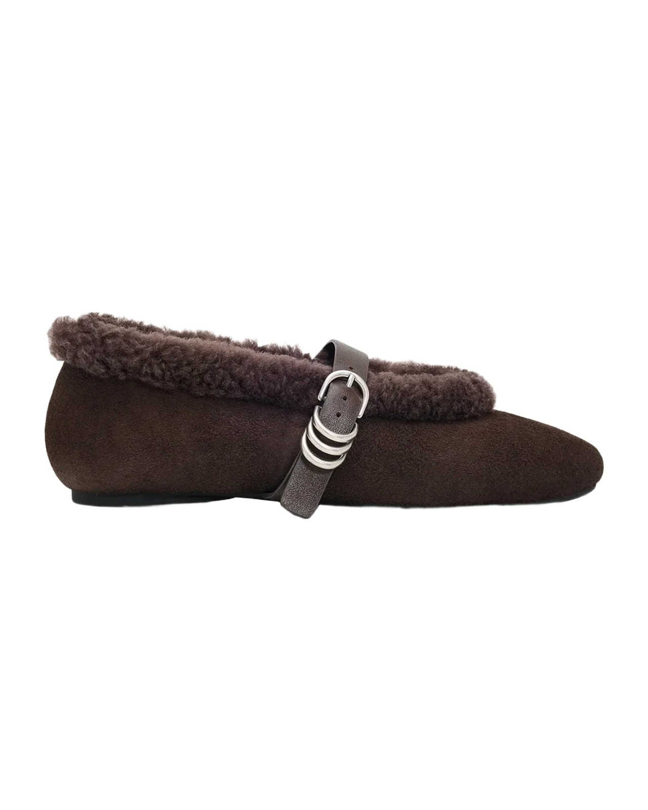 Spire Shearling-Lined Suede Mary Jane Ballerina Flats Spire Shearling-Lined Suede Mary Jane Ballerina Flats