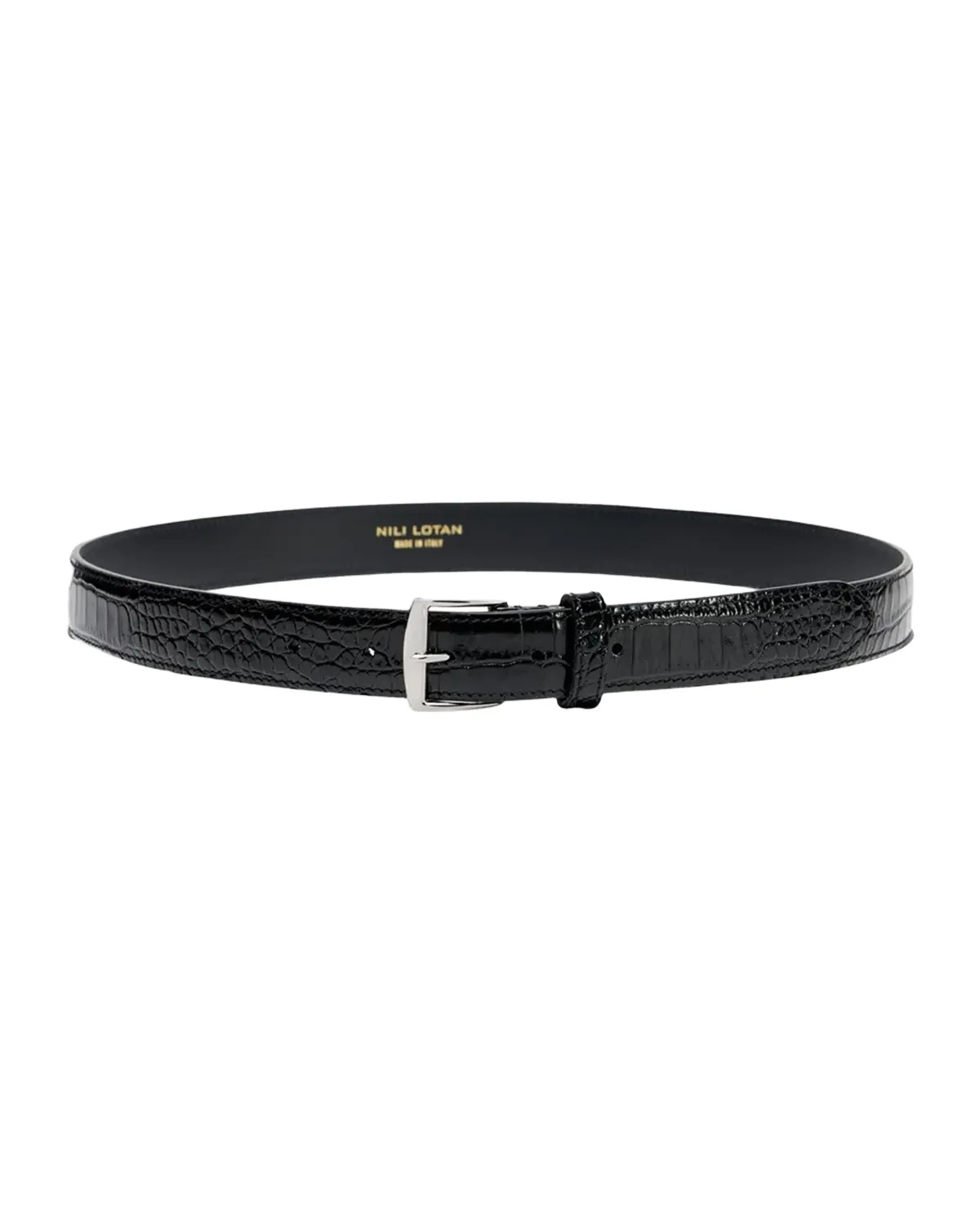 Sloane Lizard-Embossed Leather Belt