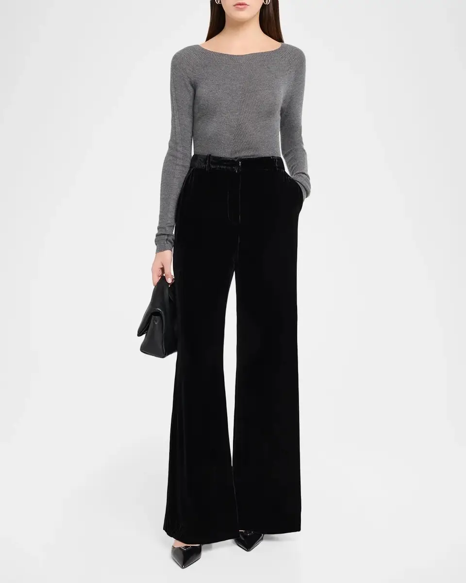 L'Agence Pilar Velvet Wide-Leg Pants | Thumbnail 2 L'Agence Pilar Velvet Wide-Leg Pants | Thumbnail 2