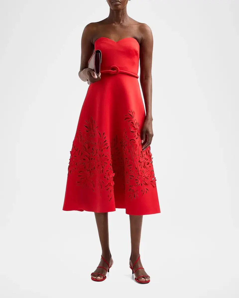 BADGLEY MISCHKA Cutout Strapless Sweetheart Midi Dress | Thumbnail 2