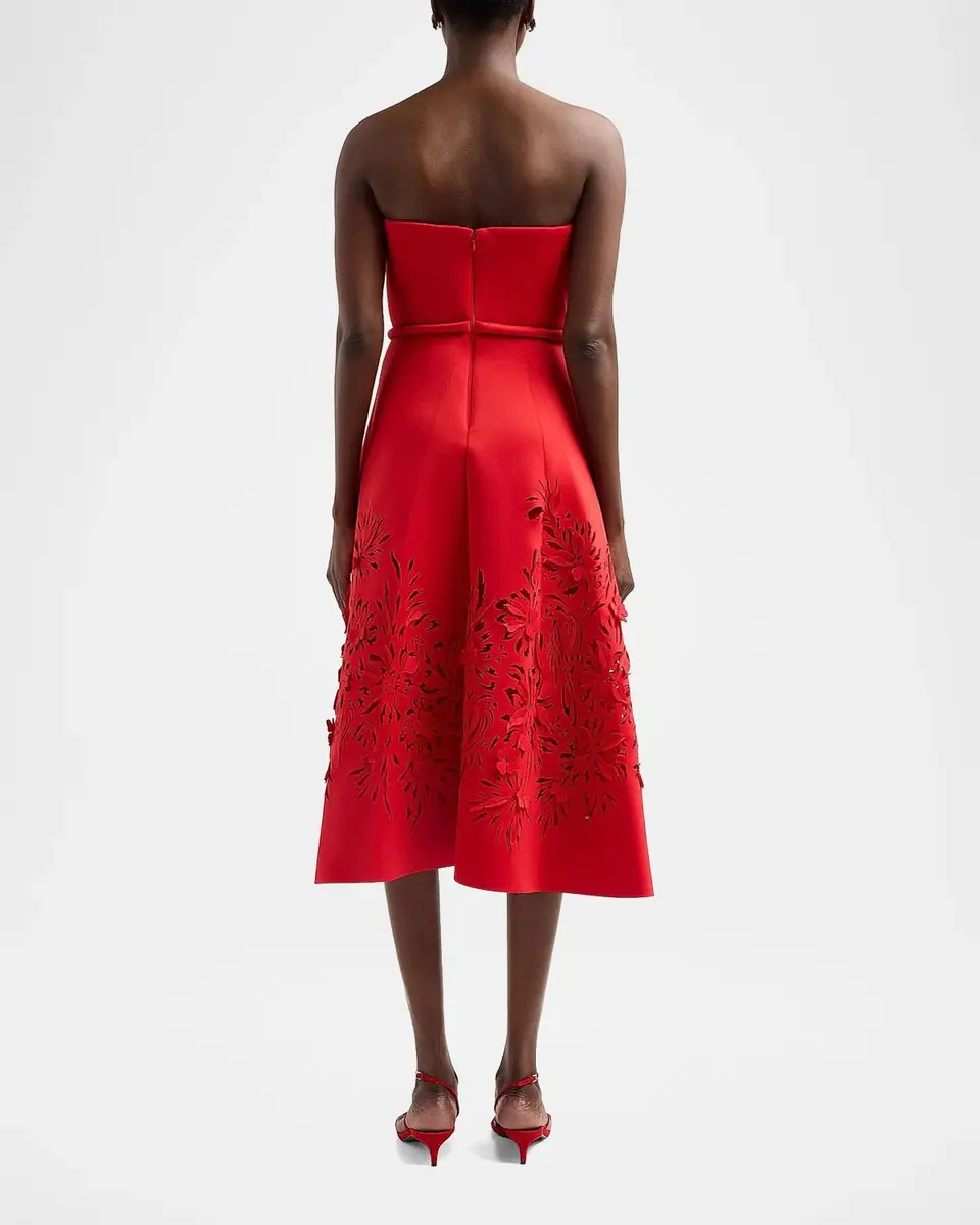 BADGLEY MISCHKA Cutout Strapless Sweetheart Midi Dress | Thumbnail 3