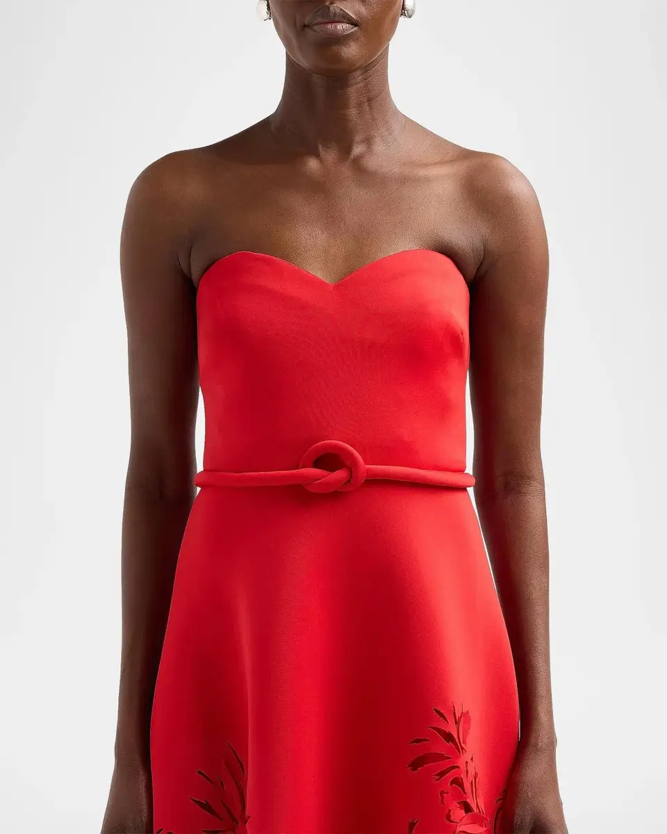 BADGLEY MISCHKA Cutout Strapless Sweetheart Midi Dress | Thumbnail 5