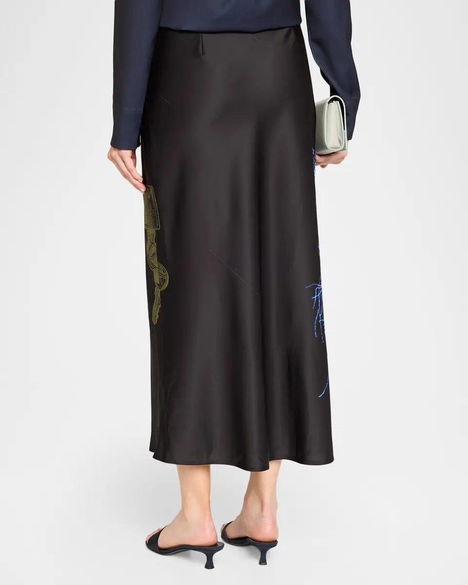 Jason Wu Collection Printed Crepe Satin Bias Midi Skirt | Thumbnail 3 Jason Wu Collection Printed Crepe Satin Bias Midi Skirt | Thumbnail 3