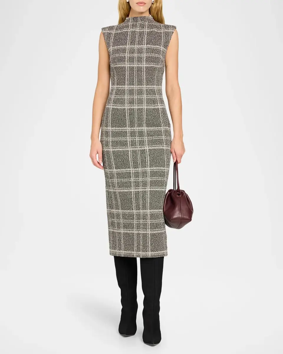 Ramy Brook Georgia Sleeveless Plaid Mock-Neck Midi Dress | Thumbnail 2 Ramy Brook Georgia Sleeveless Plaid Mock-Neck Midi Dress | Thumbnail 2