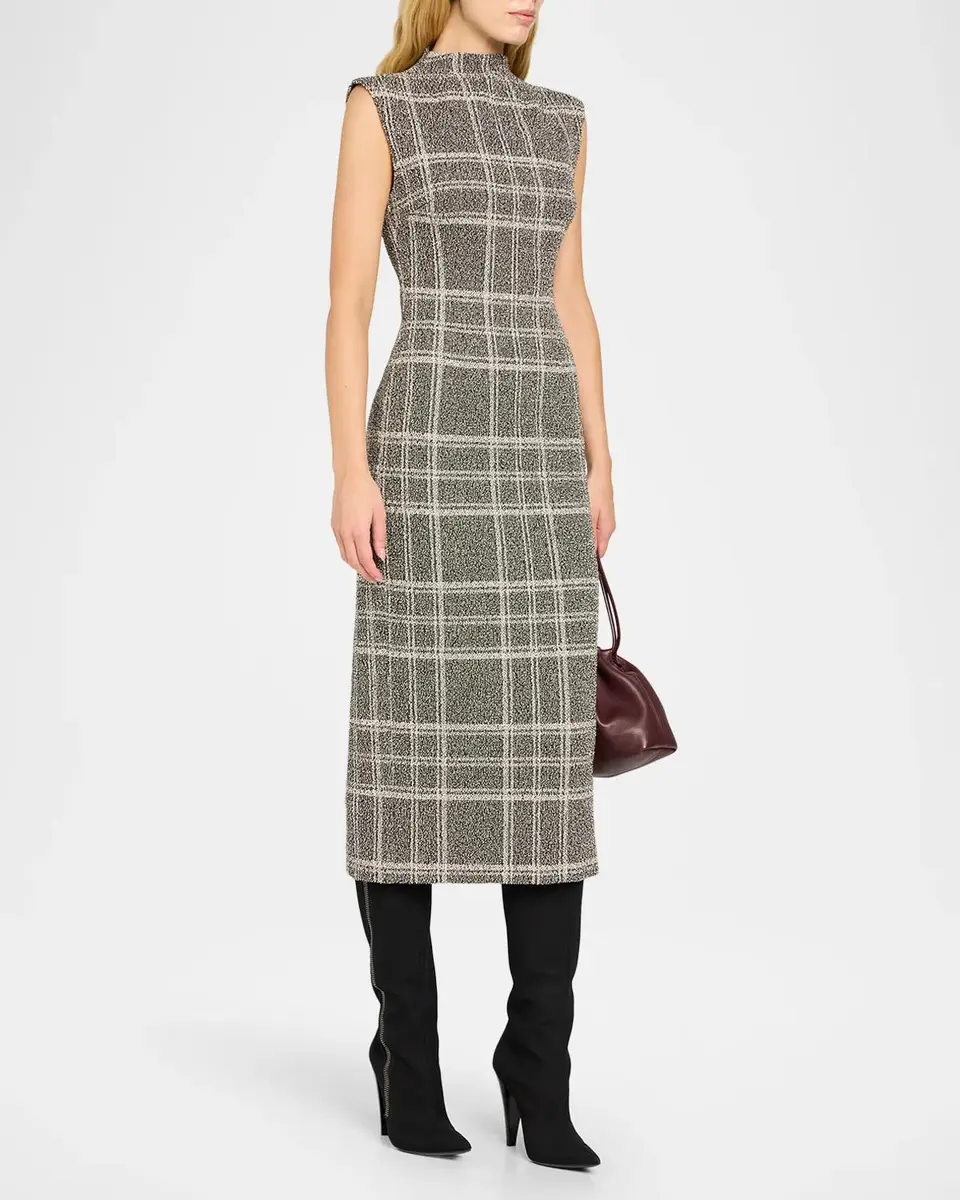 Ramy Brook Georgia Sleeveless Plaid Mock-Neck Midi Dress | Thumbnail 4 Ramy Brook Georgia Sleeveless Plaid Mock-Neck Midi Dress | Thumbnail 4