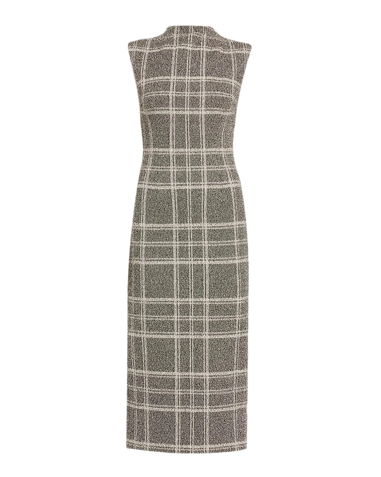 Georgia Sleeveless Plaid Mock-Neck Midi Dress Georgia Sleeveless Plaid Mock-Neck Midi Dress