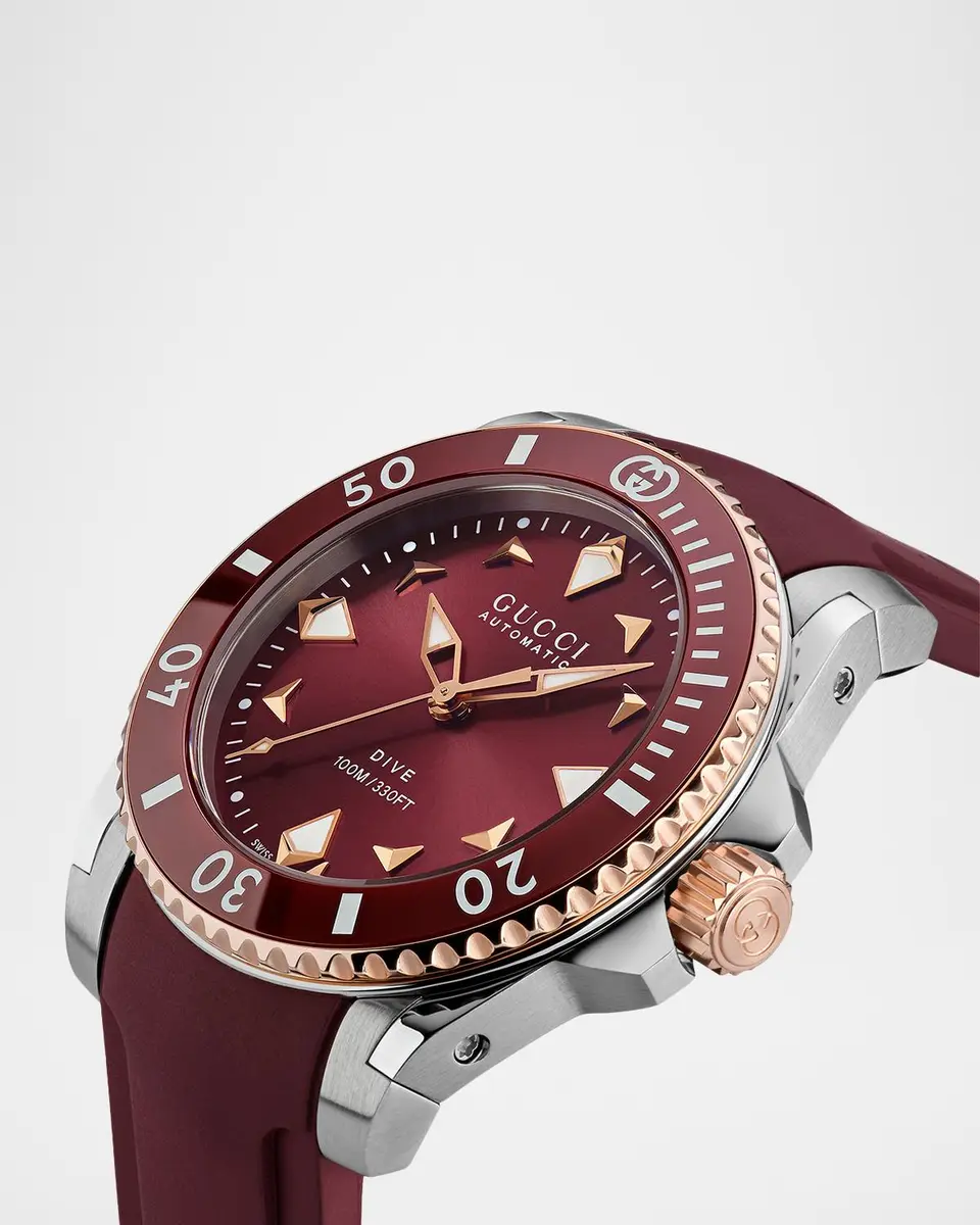 Gucci Dive Burgundy Rubber Strap Watch, 36mm | Thumbnail 4 Gucci Dive Burgundy Rubber Strap Watch, 36mm | Thumbnail 4