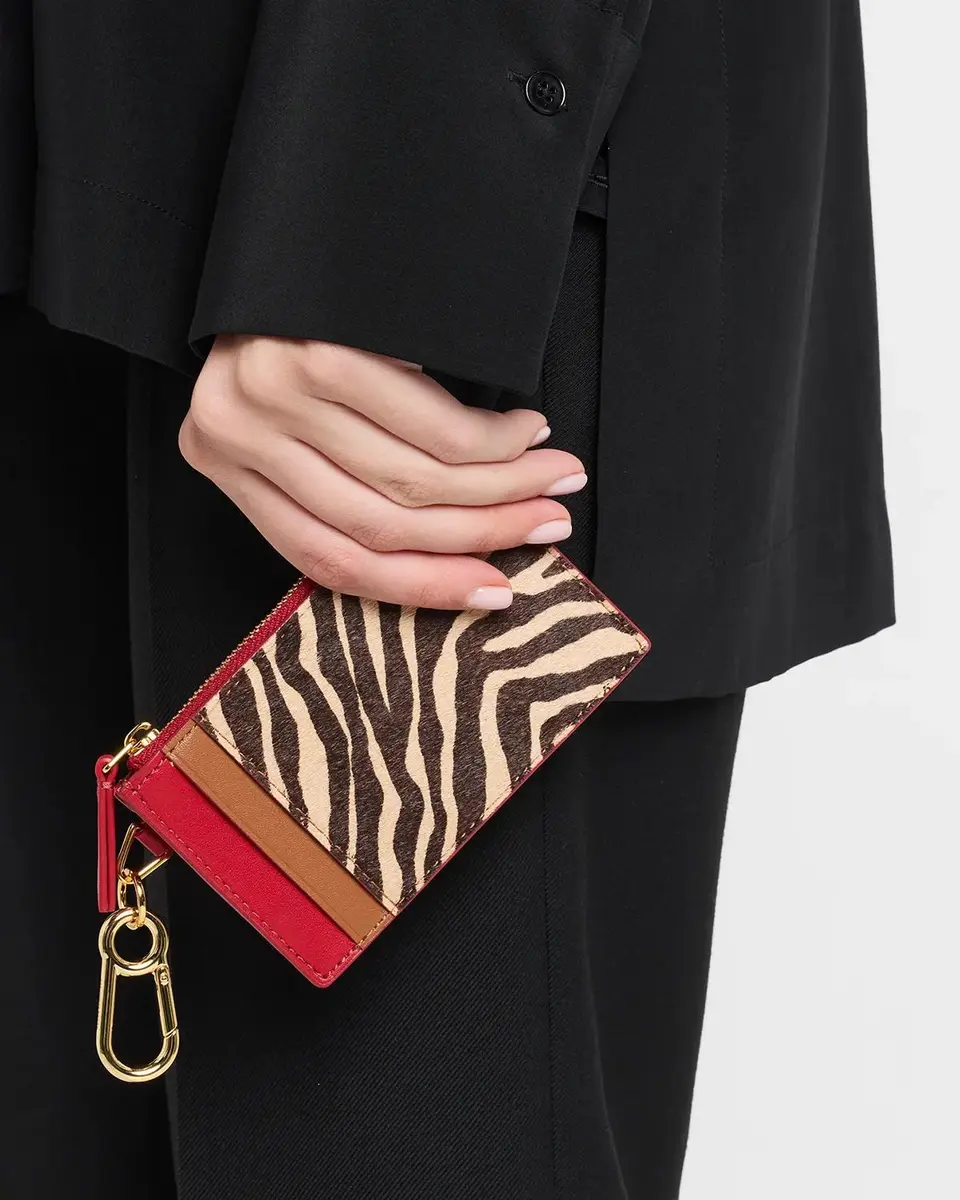 Veronica Beard Ziger Calf Hair Zip Card Holder | Thumbnail 2 Veronica Beard Ziger Calf Hair Zip Card Holder | Thumbnail 2