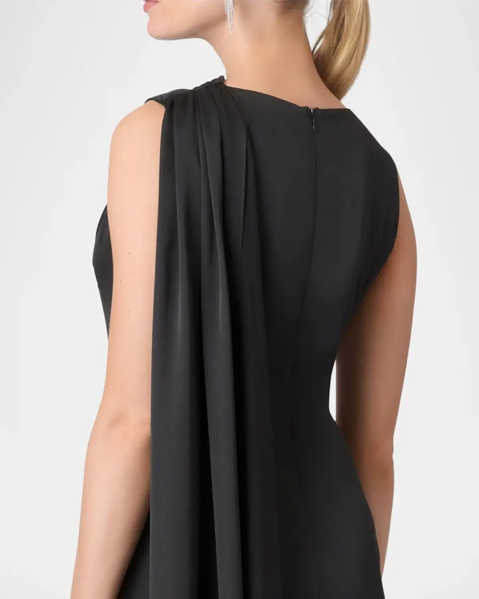 Shoshanna Draped Satin Charmeuse Column Gown | Thumbnail 4 Shoshanna Draped Satin Charmeuse Column Gown | Thumbnail 4
