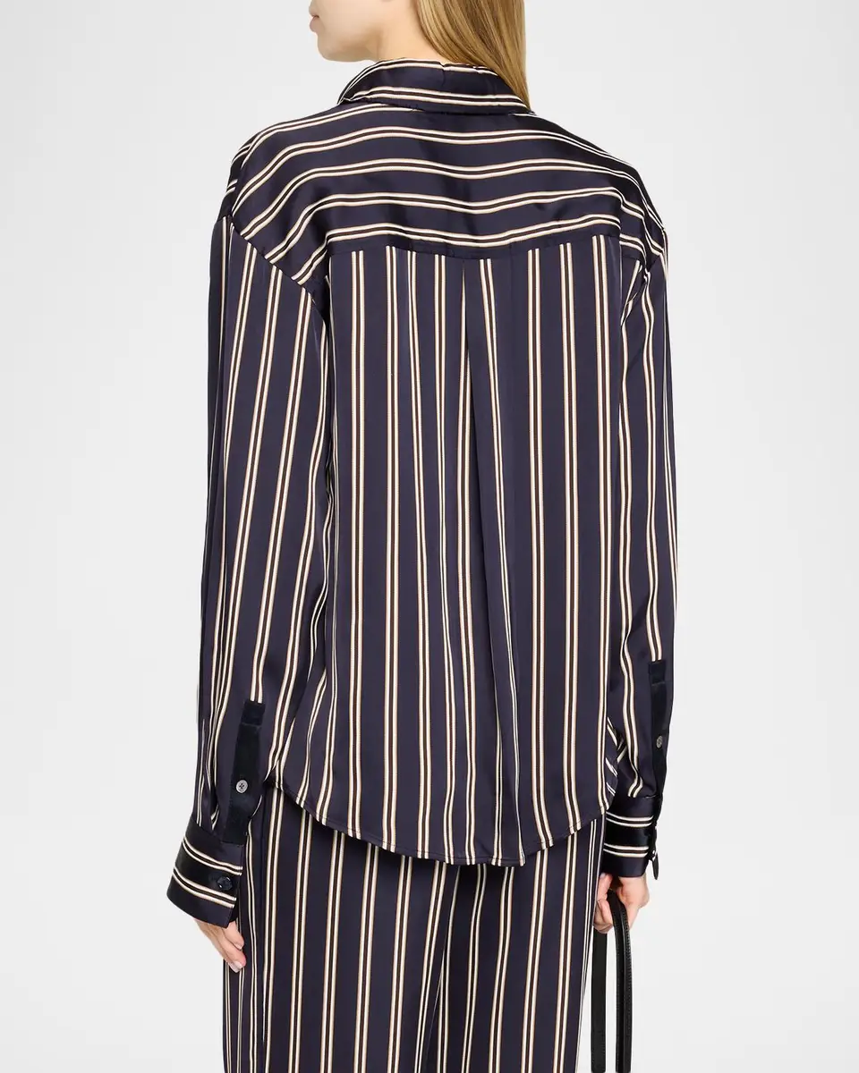 Jason Wu Collection Striped Satin Button-Down Shirt | Thumbnail 3