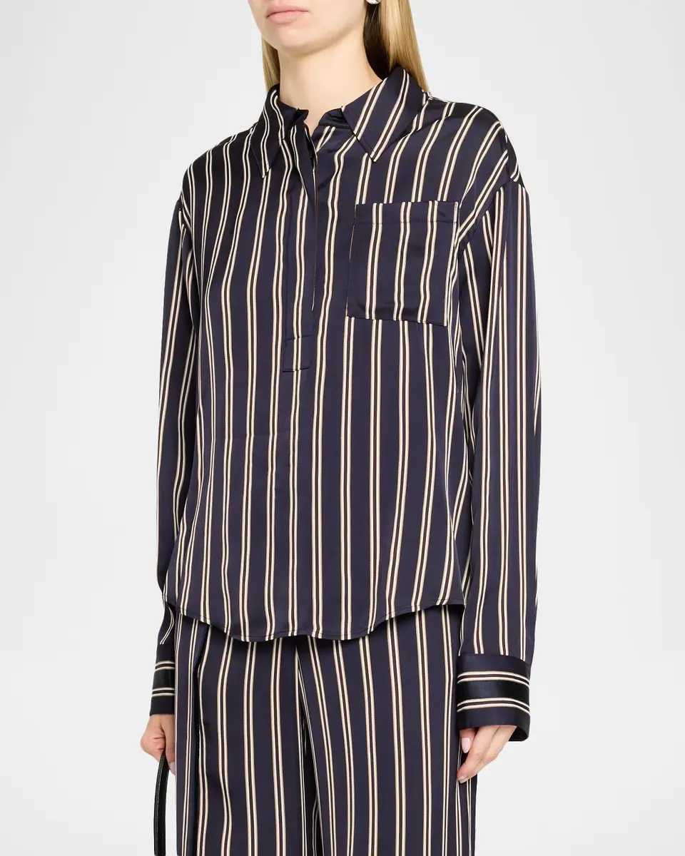Jason Wu Collection Striped Satin Button-Down Shirt | Thumbnail 4