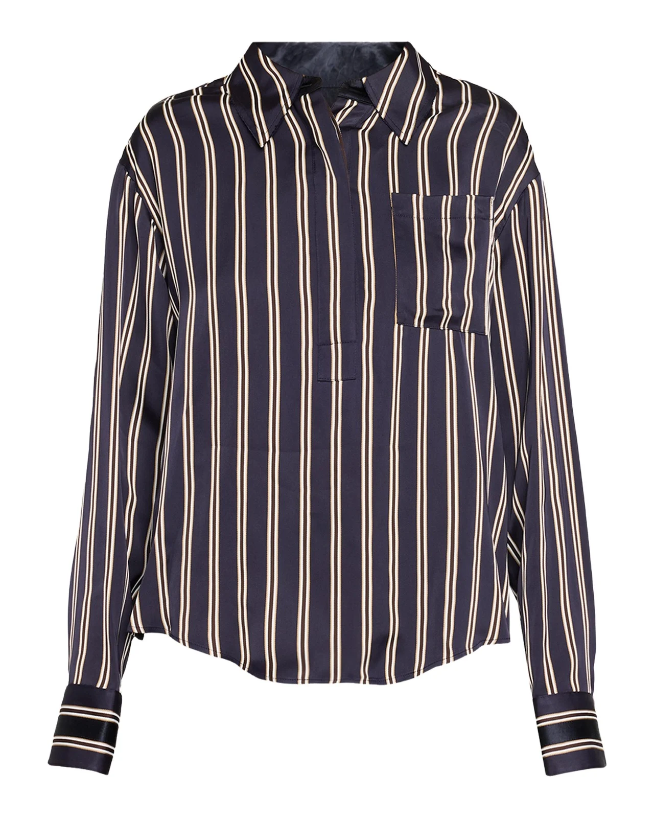 Jason Wu Collection Striped Satin Button-Down Shirt