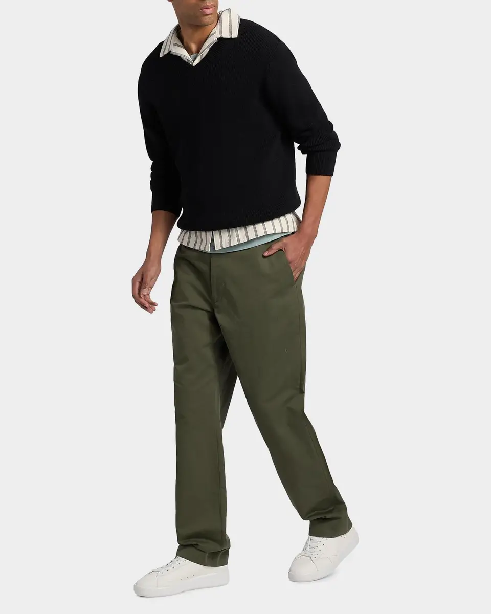 Vince Men's Rib-Knit Cotton-Blend V-Neck Sweater | Thumbnail 2 Vince Men's Rib-Knit Cotton-Blend V-Neck Sweater | Thumbnail 2