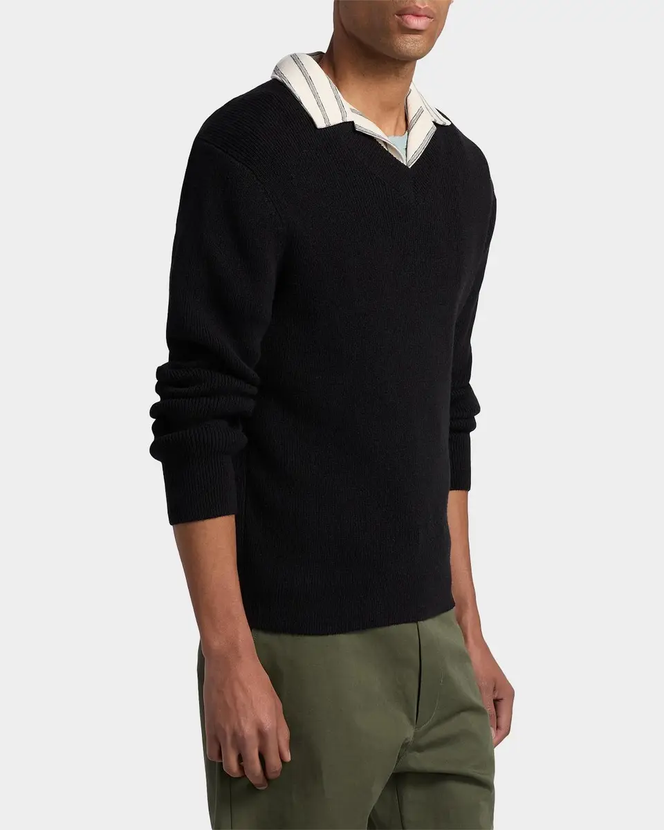 Vince Men's Rib-Knit Cotton-Blend V-Neck Sweater | Thumbnail 7 Vince Men's Rib-Knit Cotton-Blend V-Neck Sweater | Thumbnail 7