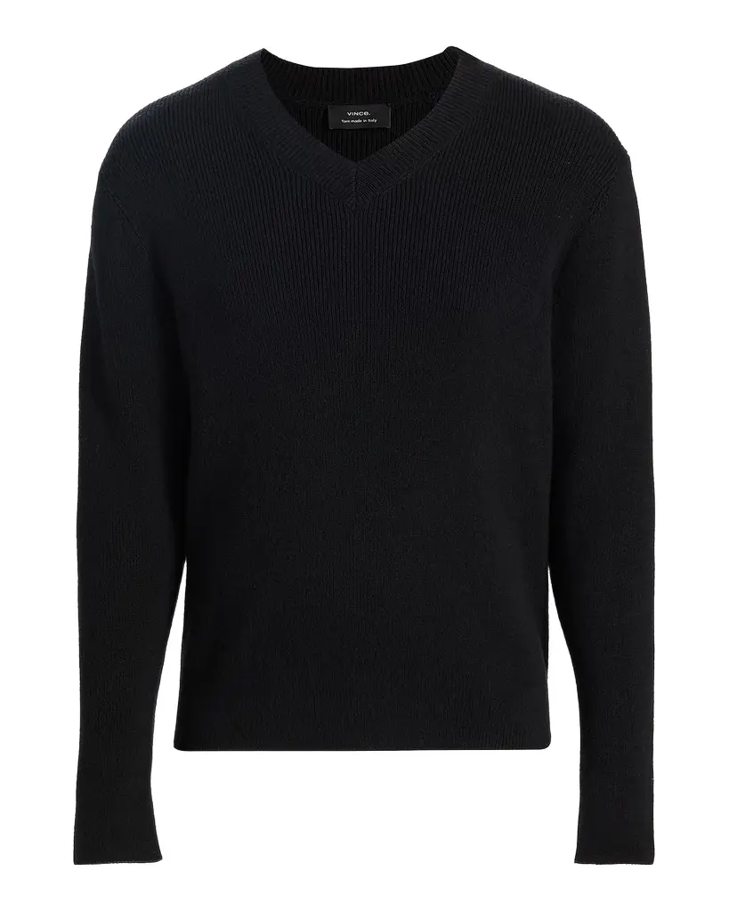 Vince Men's Rib-Knit Cotton-Blend V-Neck Sweater