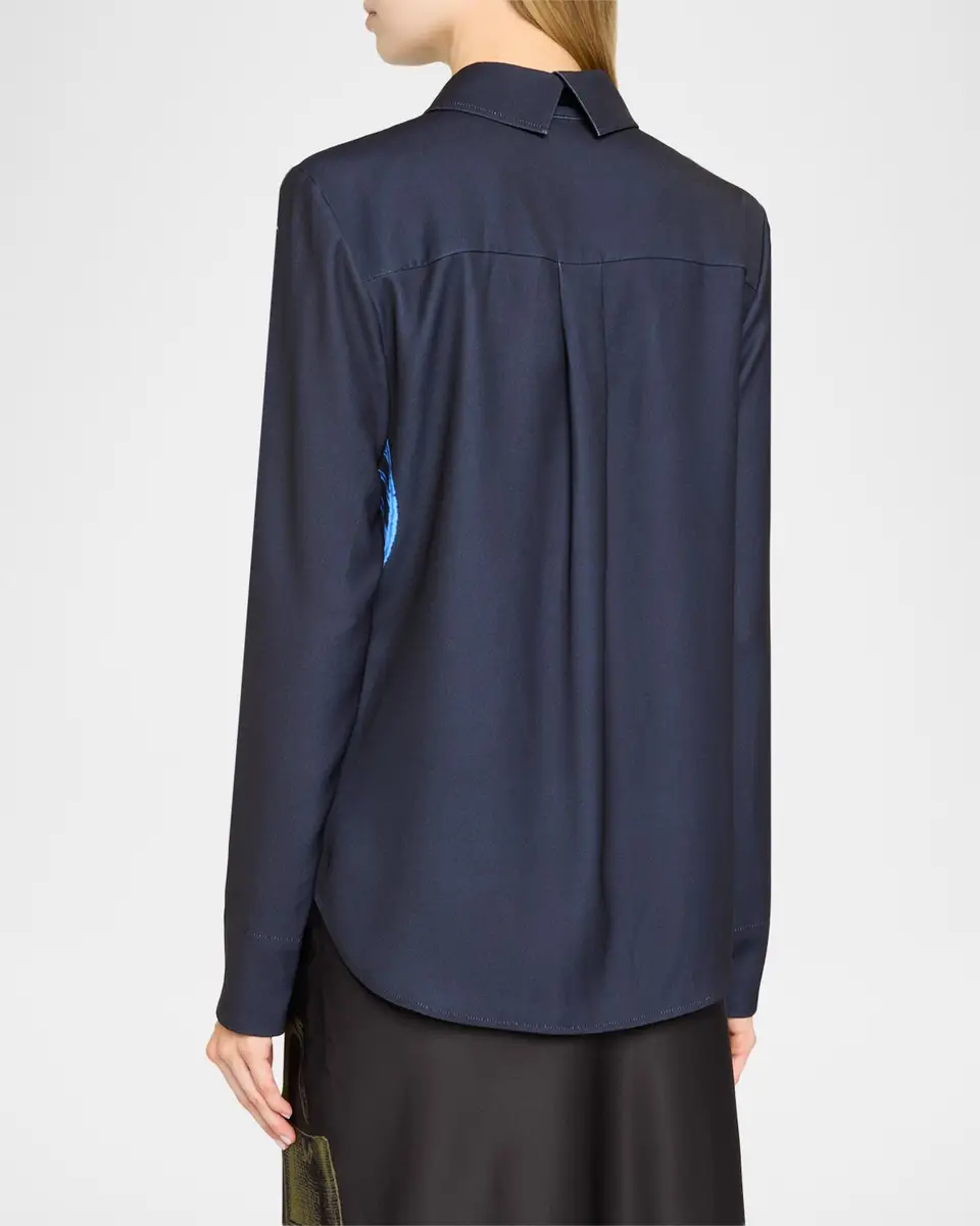 Jason Wu Collection Crepe Satin Tie-Neck Button-Down Shirt | Thumbnail 3 Jason Wu Collection Crepe Satin Tie-Neck Button-Down Shirt | Thumbnail 3