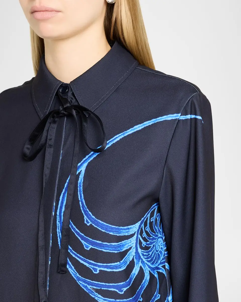 Jason Wu Collection Crepe Satin Tie-Neck Button-Down Shirt | Thumbnail 5 Jason Wu Collection Crepe Satin Tie-Neck Button-Down Shirt | Thumbnail 5