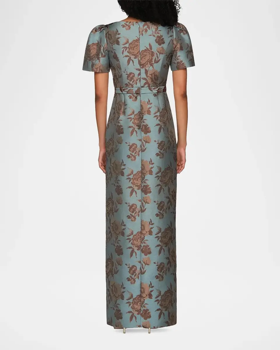 Kay Unger New York Esmerelda Floral Jacqaurd Gown | Thumbnail 3 Kay Unger New York Esmerelda Floral Jacqaurd Gown | Thumbnail 3