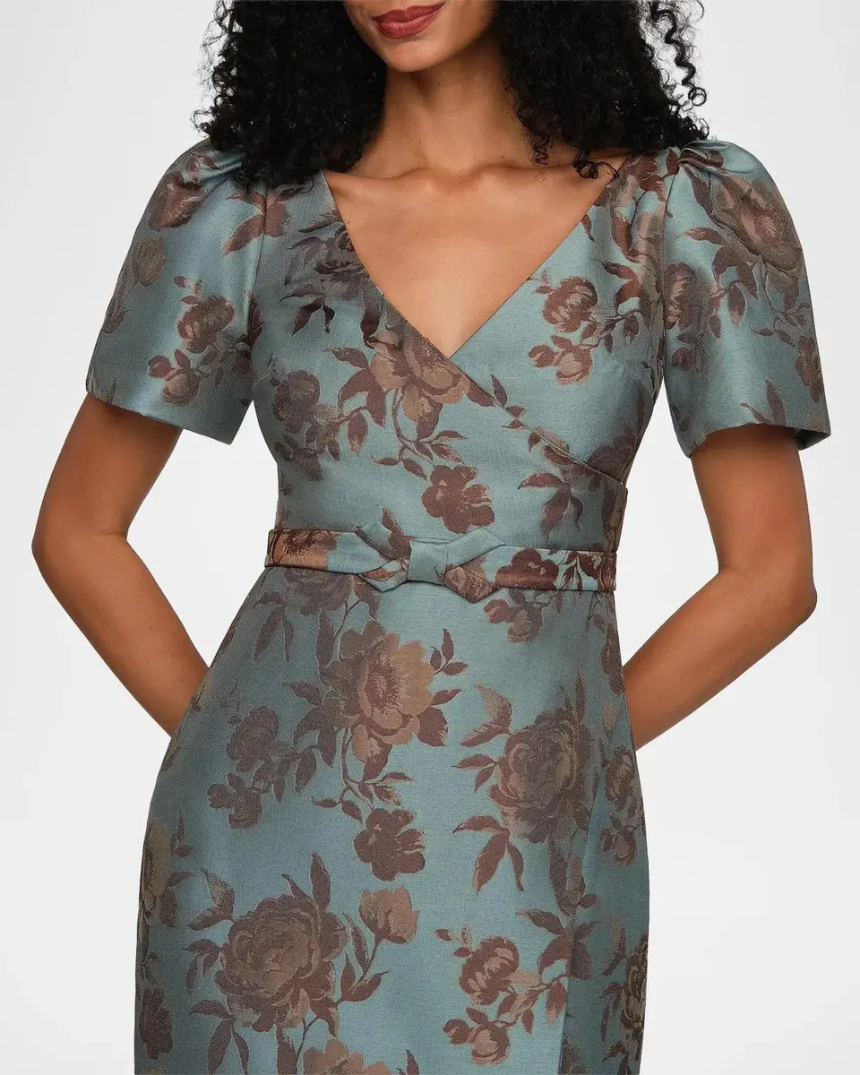 Kay Unger New York Esmerelda Floral Jacqaurd Gown | Thumbnail 5 Kay Unger New York Esmerelda Floral Jacqaurd Gown | Thumbnail 5