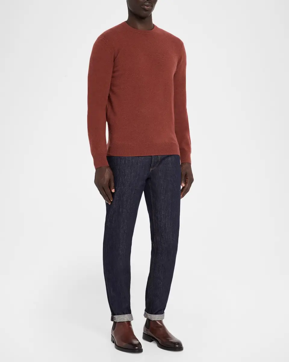 Neiman Marcus Cashmere Collection Men's Cashmere Crewneck Sweater | Thumbnail 2 Neiman Marcus Cashmere Collection Men's Cashmere Crewneck Sweater | Thumbnail 2
