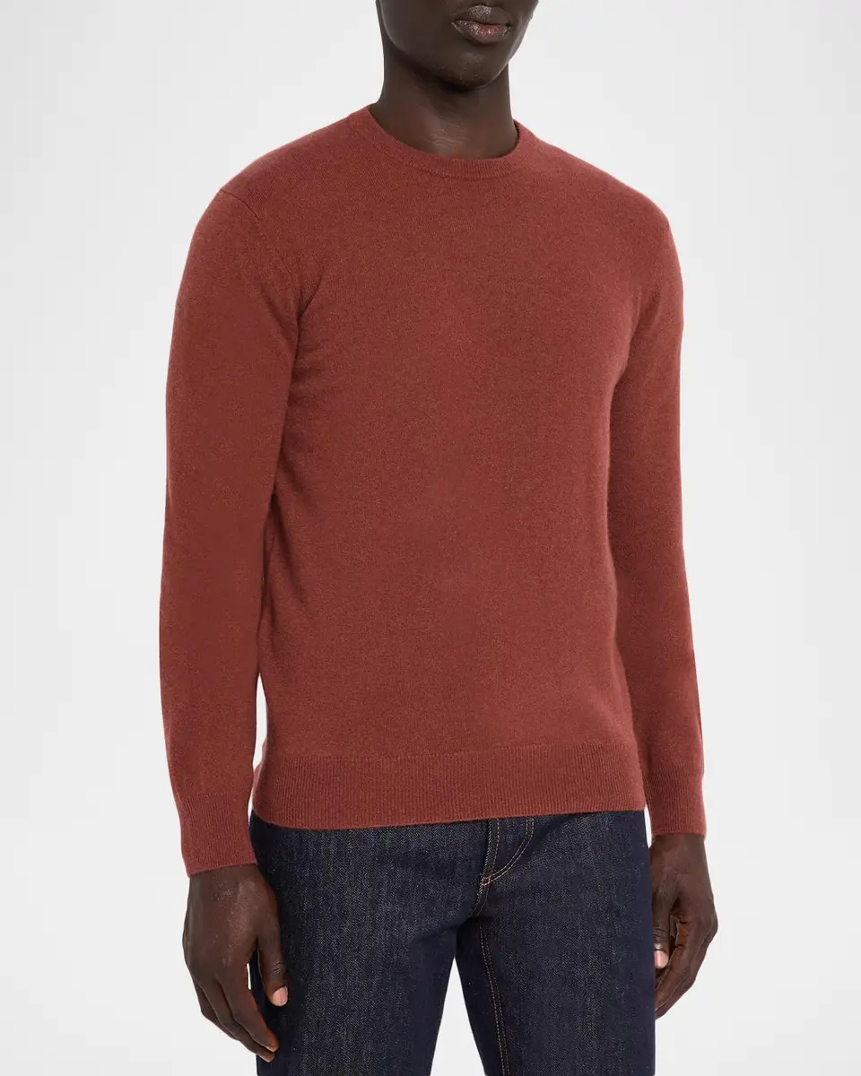 Neiman Marcus Cashmere Collection Men's Cashmere Crewneck Sweater | Thumbnail 4 Neiman Marcus Cashmere Collection Men's Cashmere Crewneck Sweater | Thumbnail 4