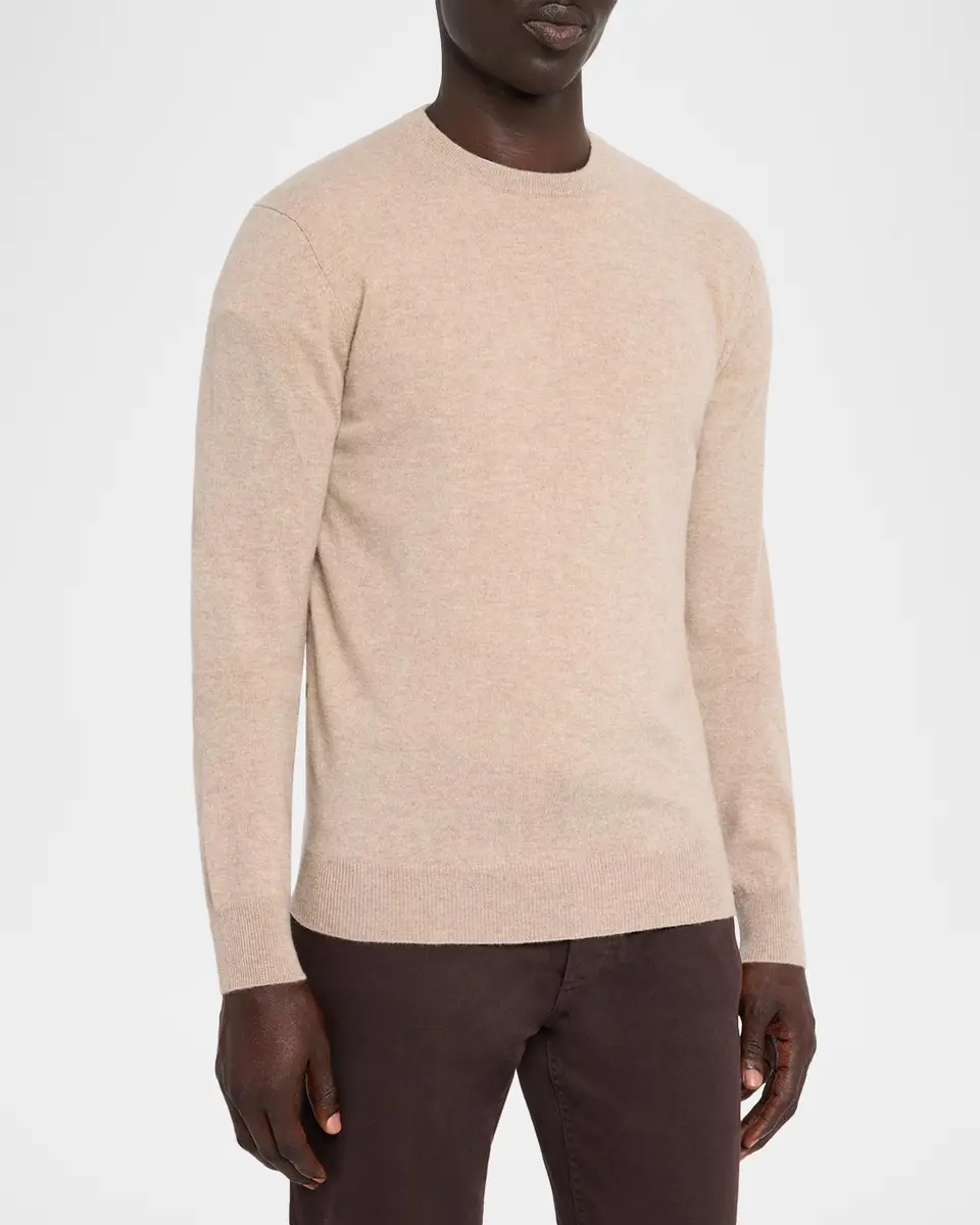 Neiman Marcus Cashmere Collection Men's Cashmere Crewneck Sweater | Thumbnail 4 Neiman Marcus Cashmere Collection Men's Cashmere Crewneck Sweater | Thumbnail 4