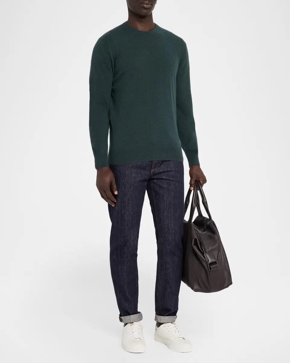 Neiman Marcus Cashmere Collection Men's Cashmere Crewneck Sweater | Thumbnail 2 Neiman Marcus Cashmere Collection Men's Cashmere Crewneck Sweater | Thumbnail 2