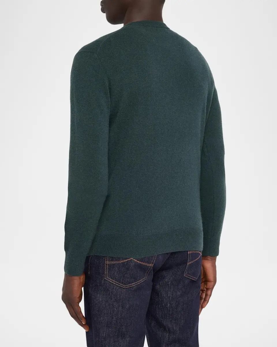Neiman Marcus Cashmere Collection Men's Cashmere Crewneck Sweater | Thumbnail 3 Neiman Marcus Cashmere Collection Men's Cashmere Crewneck Sweater | Thumbnail 3